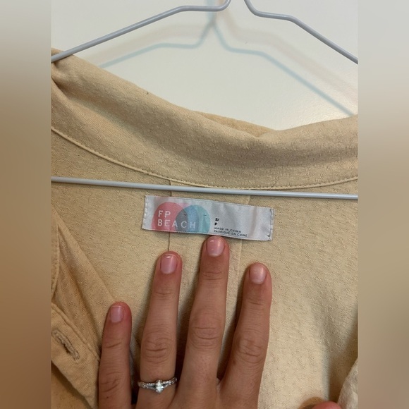 Free people beach Beige Smocked Dress with Long Sleeves - Picture 5 of 6